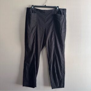 J. Jill Black Linen Stretch Cropped Pants Womens Large Petite Lagenlook Coastal